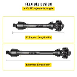 image-VEVOR PTO Shaft, 1-3/8" PTO Drive Shaft, 6 Spline Both Ends PTO Driveline Shaft, Series 5 Tractor PTO Shaft, 43"-57" Brush Hog PTO Shaft, Black PTO Shaft with Slip Clutch for Bush Hog/Finish Mower