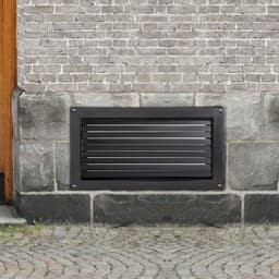 image-VEVOR Foundation Flood Vent, 8" Height x 16" Width Flood Vent, to Reduce Foundation Damage and Flood Risk, Black, Wall Mounted Flood Vent, for Garages & Full Height Enclosures