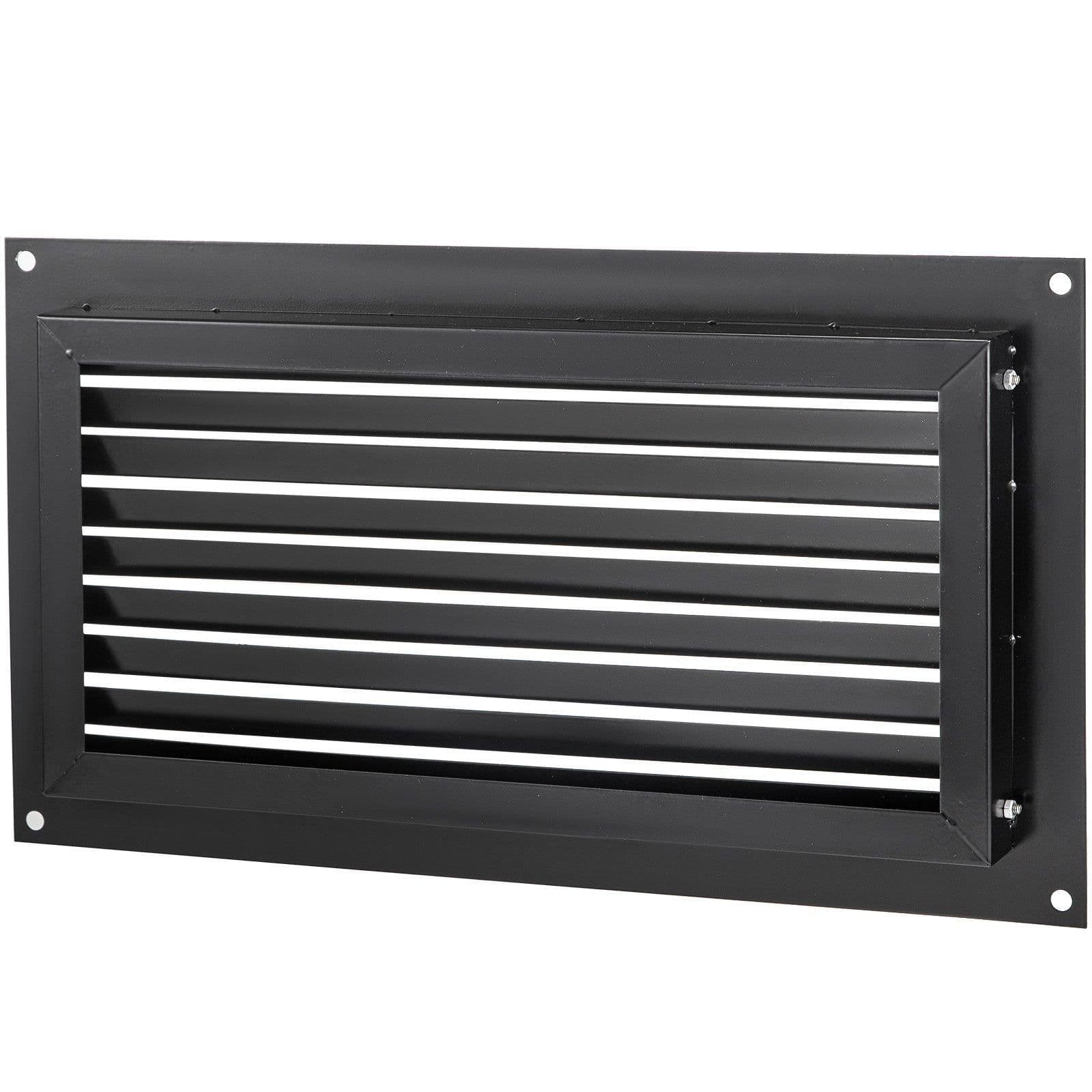 image-VEVOR Foundation Flood Vent, 8" Height x 16" Width Flood Vent, to Reduce Foundation Damage and Flood Risk, Black, Wall Mounted Flood Vent, for Garages & Full Height Enclosures