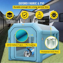 image-VEVOR Portable Inflatable Paint Booth, 13 x 8 x 8ft Inflatable Spray Booth, Car Paint Tent with Air Filter System & 2 Blowers, Upgraded Blow Up Spray Booth Tent, Auto Paint Workstation Motorcycle Gara