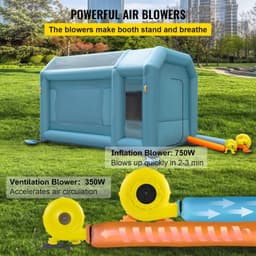 image-VEVOR Portable Inflatable Paint Booth, 13 x 8 x 8ft Inflatable Spray Booth, Car Paint Tent with Air Filter System & 2 Blowers, Upgraded Blow Up Spray Booth Tent, Auto Paint Workstation Motorcycle Gara