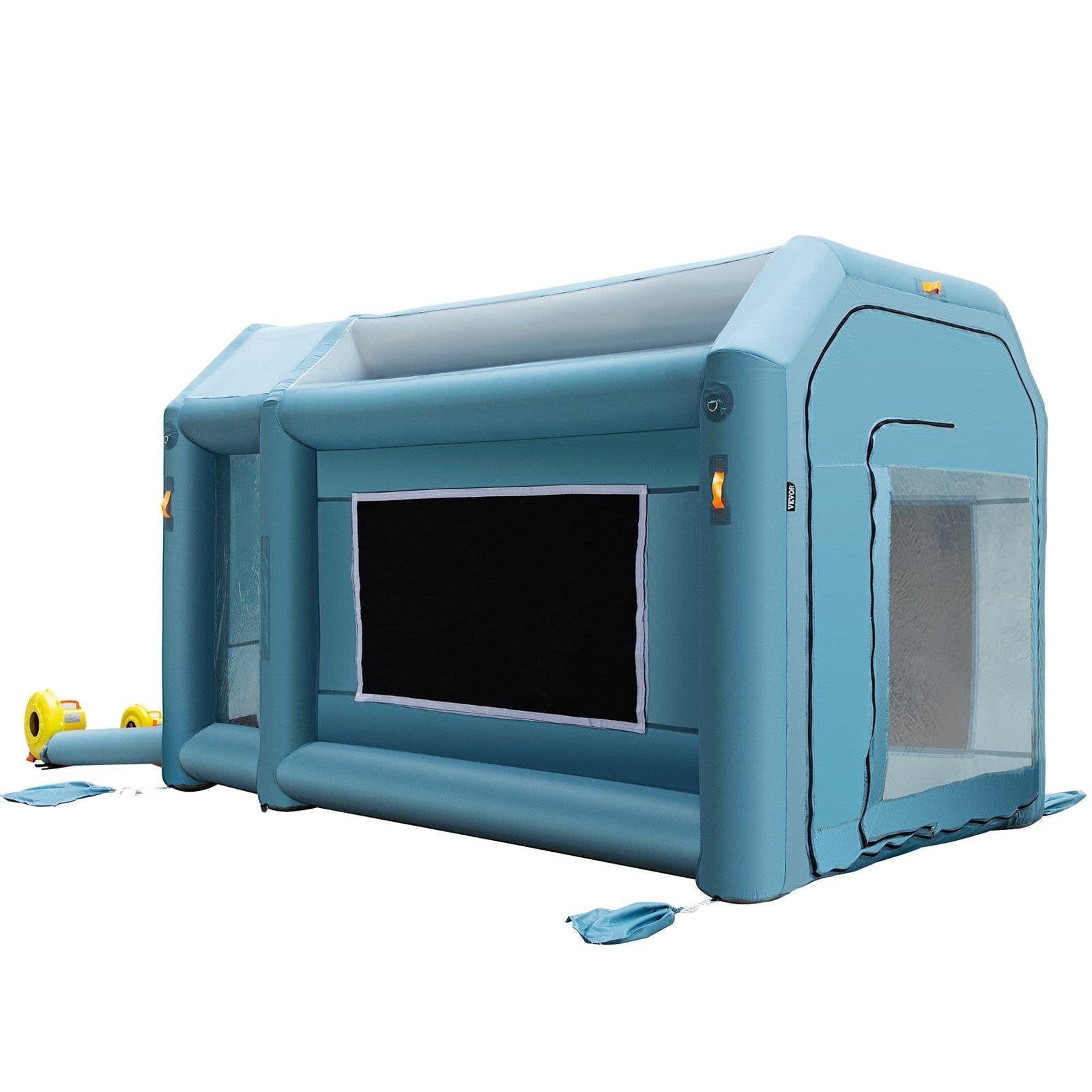 image-VEVOR Portable Inflatable Paint Booth, 13 x 8 x 8ft Inflatable Spray Booth, Car Paint Tent with Air Filter System & 2 Blowers, Upgraded Blow Up Spray Booth Tent, Auto Paint Workstation Motorcycle Gara