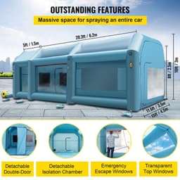 image-VEVOR 26x15x10ft Portable Inflatable Paint Booth,Inflatable Spray Booth, Car Paint Tent with Air Filter System & 2 Blowers, Upgraded Blow Up Spray Booth Tent, Auto Paint Workstation, Car Parking Gara