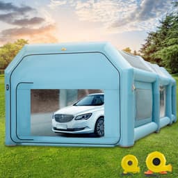 image-VEVOR 26x15x10ft Portable Inflatable Paint Booth,Inflatable Spray Booth, Car Paint Tent with Air Filter System & 2 Blowers, Upgraded Blow Up Spray Booth Tent, Auto Paint Workstation, Car Parking Gara