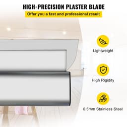 image-VEVOR Skimming Blade Set,10"+24"+32" Blades + 35"-78" Extension Handle,European Stainless Steel Construction Knife, Aluminum Blade Profile Smoothing Knockdown Spatula for Gyprock/Drywall/Wall-Boa