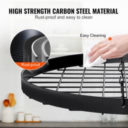 image-VEVOR Hanging Pot Rack, 32 inch Hanging Pot Rack Ceiling Mount, Ceiling Pot Rack with 12 S Hooks, 80 lbs Loading Weight, Ideal for Home, Restaurant, Kitchen Cookware, Utensils