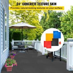 image-VEVOR Concrete Texturing Skin, 24"x24" Concrete Stamps Mats Set, Polyurethane Concrete Stamping Mats, Slate Concrete Stamps, 4 PCS Realistic Concrete Texture Mat, Concrete Stamps for Walls/Floors