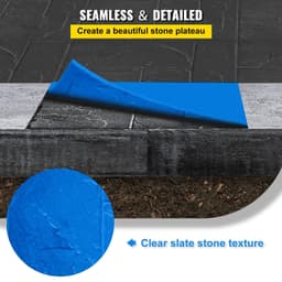 image-VEVOR Concrete Texturing Skin, 24"x24" Concrete Stamps Mats Set, Polyurethane Concrete Stamping Mats, Slate Concrete Stamps, 4 PCS Realistic Concrete Texture Mat, Concrete Stamps for Walls/Floors