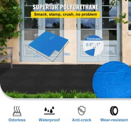 image-VEVOR Concrete Texturing Skin, 24"x24" Concrete Stamps Mats Set, Polyurethane Concrete Stamping Mats, Slate Concrete Stamps, 4 PCS Realistic Concrete Texture Mat, Concrete Stamps for Walls/Floors