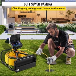 image-VEVOR Sewer Camera, 164ft/50M 4.3" Pipe Drain Inspection Camera with DVR Function & Snake Cable, Waterproof IP68 Borescope w/LED Lights, Industrial Endoscope for Home Wall Duct Drain Pipe Plumbing