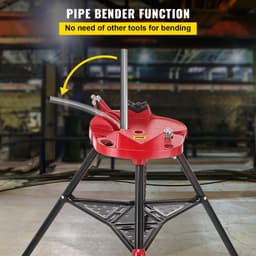 image-VEVOR 460-6 Tripod Pipe Chain Vise 1/8"-6" Capacity,Pipe Stand Portable Foldable Steel Legs,Pipe Jack Stands with Tool Tray, Tripod Stand Chain Vise Ideal for a Variety of Pipe Materials