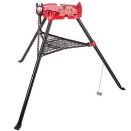 image-VEVOR 460-6 Tripod Pipe Chain Vise 1/8"-6" Capacity,Pipe Stand Portable Foldable Steel Legs,Pipe Jack Stands with Tool Tray, Tripod Stand Chain Vise Ideal for a Variety of Pipe Materials
