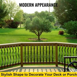 image-VEVOR Deck Balusters, 51 Pack Metal Deck Spindles, 32.25"x1" Staircase Baluster with Screws, Aluminum Alloy Deck Railing for Wood and Composite Deck, Stylish Baluster for Outdoor Stair Deck Porch