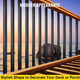 image-VEVOR Deck Balusters, 101 Pack Metal Deck Spindles, 32"x0.8" Staircase Baluster with Screws, Aluminum Alloy Deck Railing for Wood and Composite Deck, Square Baluster for Outdoor Stair Deck Porch