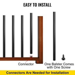 image-VEVOR Deck Balusters, 101 Pack Metal Deck Spindles, 32"x0.8" Staircase Baluster with Screws, Aluminum Alloy Deck Railing for Wood and Composite Deck, Square Baluster for Outdoor Stair Deck Porch