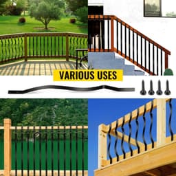 image-VEVOR Deck Balusters, 61 Pack Metal Deck Spindles, 32.25"x1" Staircase Baluster with Screws, Aluminum Alloy Deck Railing for Wood and Composite Deck,Stylish Baluster for Outdoor Stair Deck Porch