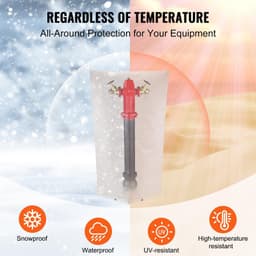 image-VEVOR Fiber Cotton Well Head Pump Cover, 20''W x 34''H, Pipe Insulation Cover Sprinkler Cover for Outside Backflow Valve Cover, 600D PVC Oxford Polyester Surface Aluminum Film Thermal Insulation Layer