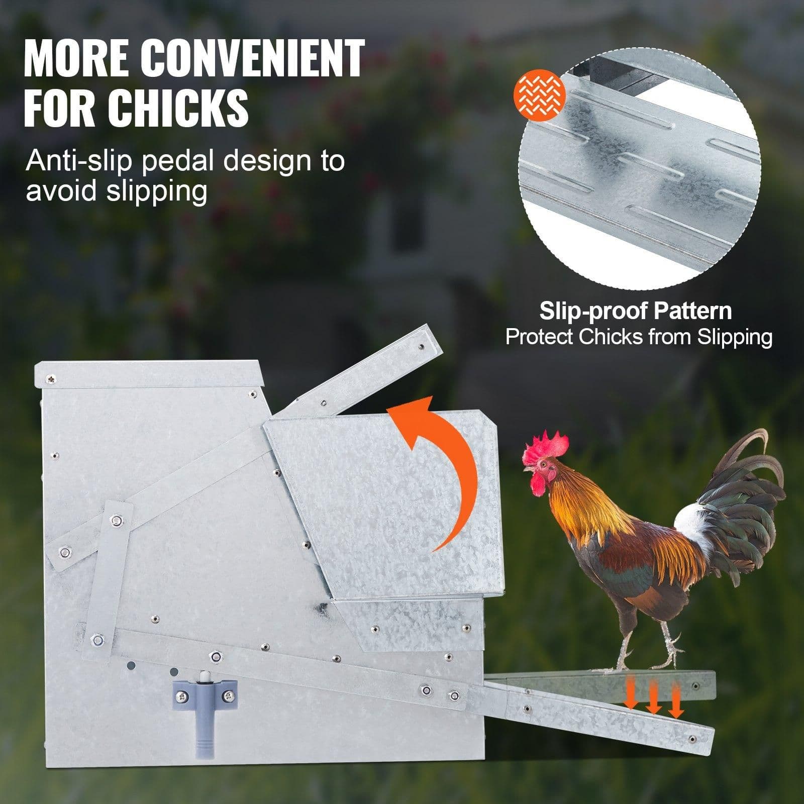 image-VEVOR Automatic Chicken Feeder - 25 lbs Galvanized Steel