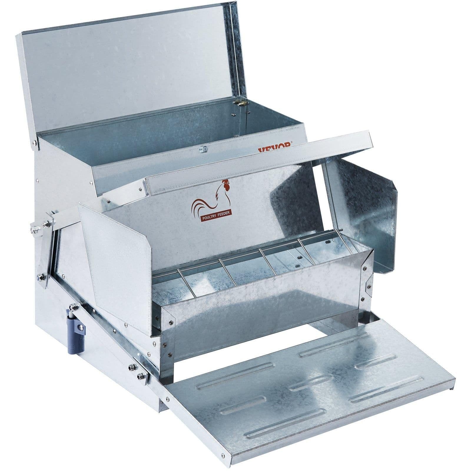 image-VEVOR Automatic Chicken Feeder - 25 lbs Galvanized Steel