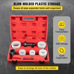 image-VEVOR Pipe Stretcher Kit, Exhaust Pipe Stretcher Kit 1-5/8" to 4-1/4", Exhaust Pipe Expander Kit for Tail Pipe Tube, Exhaust Pipe Expander Tool with Storing Case, 7 Pcs Pipe Expander, Exhaust Stretc