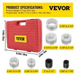 image-VEVOR Pipe Stretcher Kit, Exhaust Pipe Stretcher Kit 1-5/8" to 4-1/4", Exhaust Pipe Expander Kit for Tail Pipe Tube, Exhaust Pipe Expander Tool with Storing Case, 7 Pcs Pipe Expander, Exhaust Stretc
