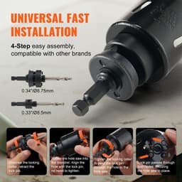 image-VEVOR Hole Saw Kit, 18 PCS Saw Blades, 6 Drill Bits, 1 Hex Wrench, General Purpose Size from 3/4" to 4-1/2", Bi Metal M42 Hole Saw Set with Carrying Case, Ideal for Wood Board, Plastic and Iron Plate