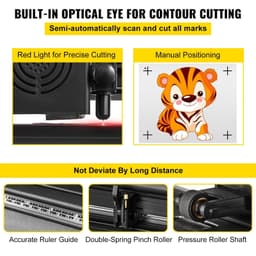 image-VEVOR Vinyl Cutter 53 Inch Vinyl Cutter Machine Semi-Automatic DIY Vinyl Printer Cutter Machine Manual Positioning Sign Cutting with Floor Stand Signmaster Software