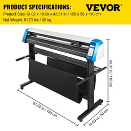 image-VEVOR Vinyl Cutter 53 Inch Vinyl Cutter Machine Semi-Automatic DIY Vinyl Printer Cutter Machine Manual Positioning Sign Cutting with Floor Stand Signmaster Software