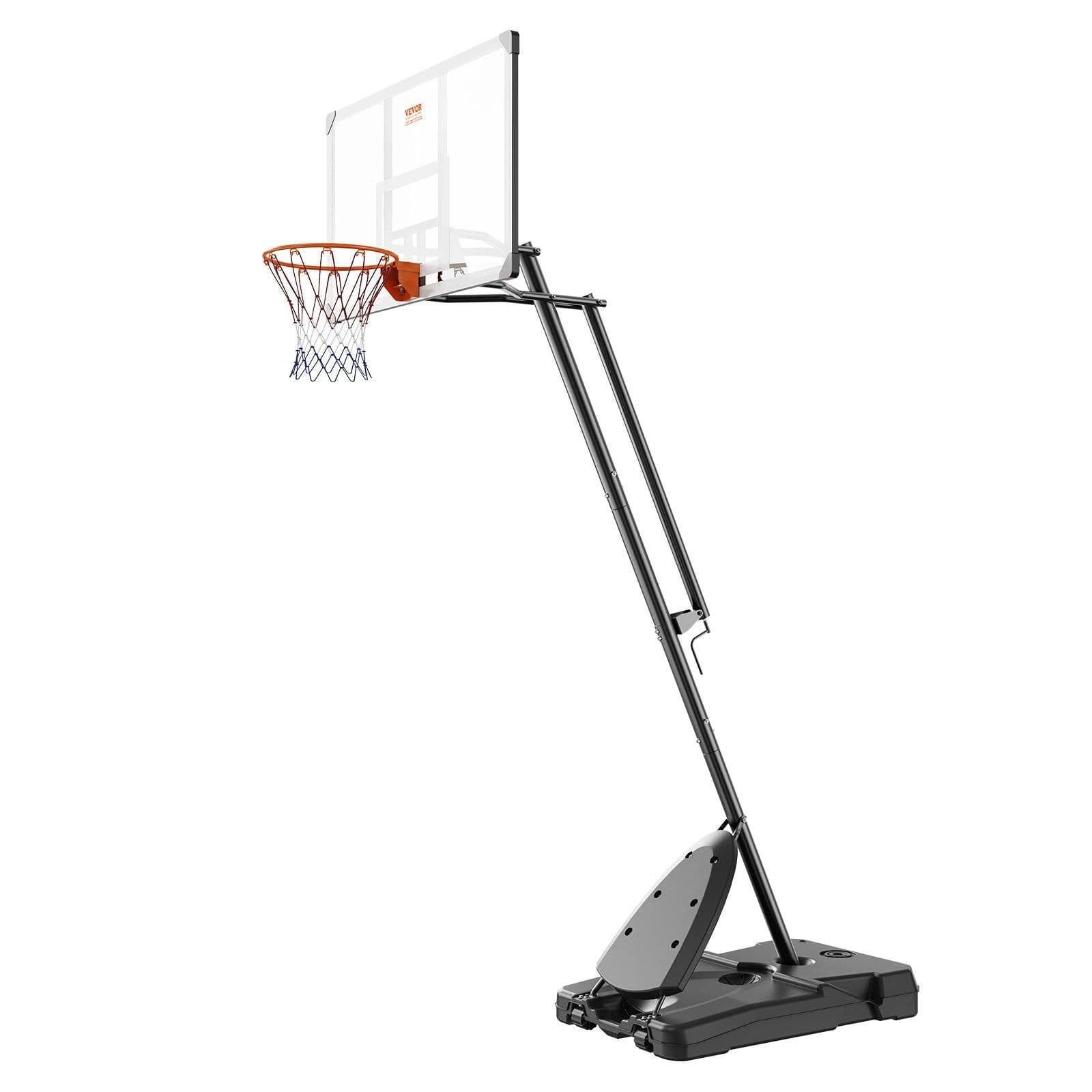 image-VEVOR Basketball Hoop, 7.6-10 ft Adjustable Height Portable Backboard System, 54 inch Basketball Hoop & Goal, Kids & Adults Basketball Set with Wheels, Stand, and Fillable Base, for Outdoor/Indoor