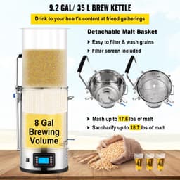 image-VEVOR Electric Brewing System - 9.2 Gal All-in-One Beer Brewer