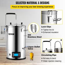 image-VEVOR Electric Brewing System - 9.2 Gal All-in-One Beer Brewer