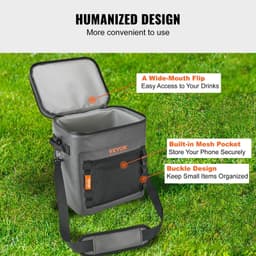 image-VEVOR Soft Cooler Bag, 30 Cans Soft Sided Cooler Bag Leakproof with Zipper, Waterproof Soft Cooler Insulated Bag, Lightweight & Portable Collapsible Cooler for Beach, Hiking, Picnic, Camping, Travel