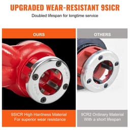 image-VEVOR Ratchet Pipe Threader Kit, 1/2" NPT, 3/4" NPT, 1" NPT Manual Ratcheting Pipe Threader, Portable Pipe Threading Tool Set with 3PCS NPT Dies, Storage Case for Galvanized Aluminum Iron Copper Pipes