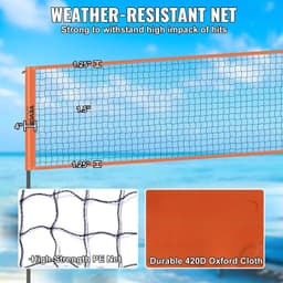 image-VEVOR 4-Way Volleyball Net, Adjustable Height Badminton Net Set for Backyard Beach Lawn, Outdoor Portable Volleyball Net with Carrying Bag, 4 Square Quick Assemble Game Set For Kids And Adults