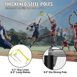 image-VEVOR 4-Way Volleyball Net, Adjustable Height Badminton Net Set for Backyard Beach Lawn, Outdoor Portable Volleyball Net with Carrying Bag, 4 Square Quick Assemble Game Set For Kids And Adults
