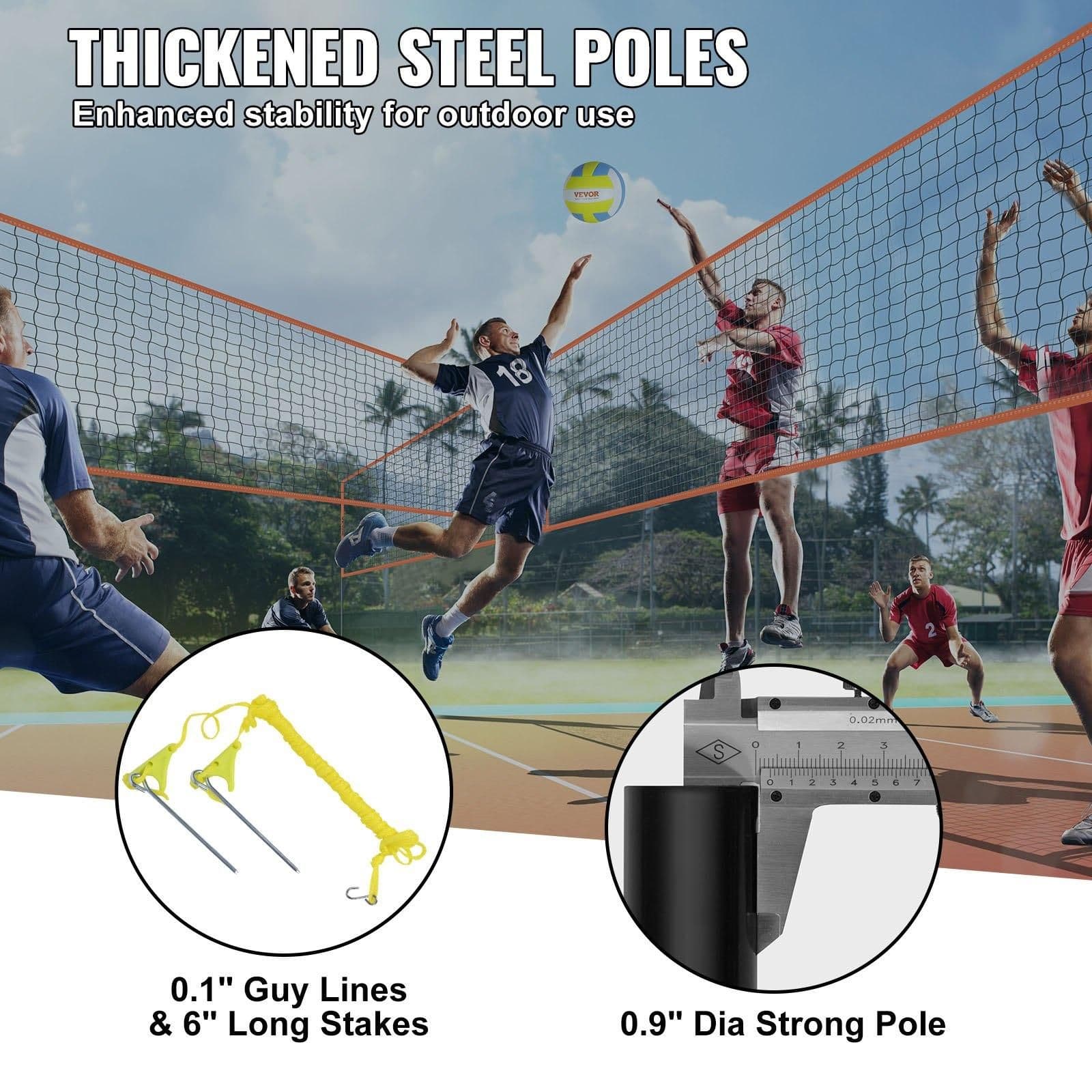 image-VEVOR 4-Way Volleyball Net, Adjustable Height Badminton Net Set for Backyard Beach Lawn, Outdoor Portable Volleyball Net with Carrying Bag, 4 Square Quick Assemble Game Set For Kids And Adults