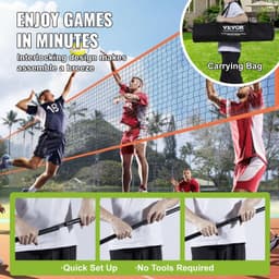 image-VEVOR 4-Way Volleyball Net, Adjustable Height Badminton Net Set for Backyard Beach Lawn, Outdoor Portable Volleyball Net with Carrying Bag, 4 Square Quick Assemble Game Set For Kids And Adults