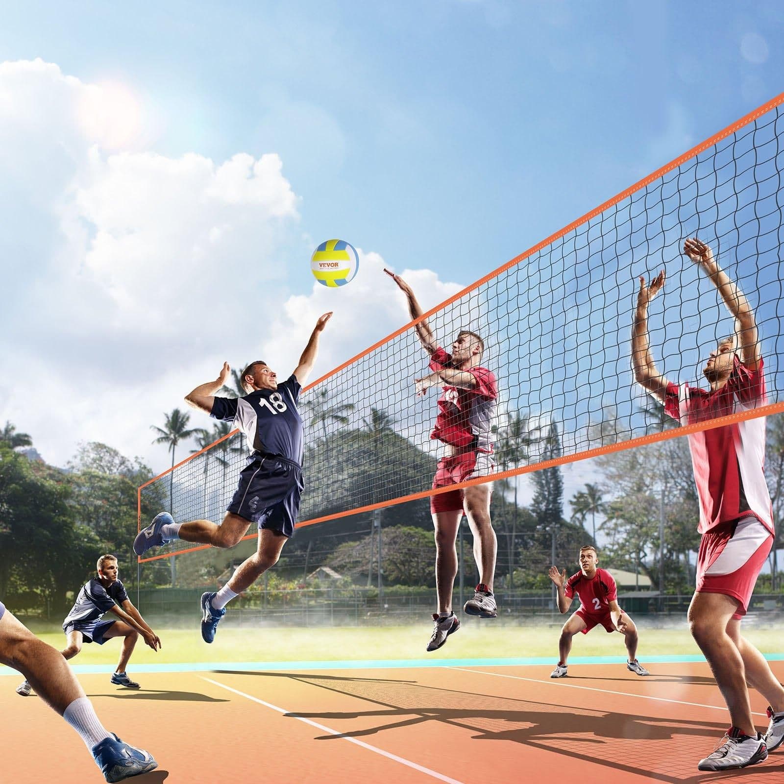 image-VEVOR 4-Way Volleyball Net, Adjustable Height Badminton Net Set for Backyard Beach Lawn, Outdoor Portable Volleyball Net with Carrying Bag, 4 Square Quick Assemble Game Set For Kids And Adults