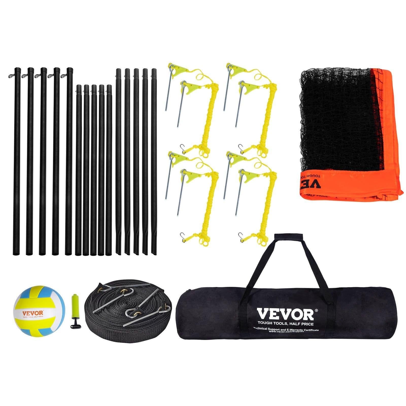 image-VEVOR 4-Way Volleyball Net, Adjustable Height Badminton Net Set for Backyard Beach Lawn, Outdoor Portable Volleyball Net with Carrying Bag, 4 Square Quick Assemble Game Set For Kids And Adults