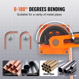 image-VEVOR Pipe Tube Bender, 3/8" to 1" OD Manual Pipe Tube Bender with 7 Bending Dies, 180° Copper Aluminum Pipes Bending Tools for HVAC Air Conditioning Refrigerator Auto Repair