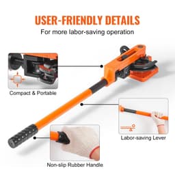 image-VEVOR Pipe Tube Bender, 3/8" to 1" OD Manual Pipe Tube Bender with 7 Bending Dies, 180° Copper Aluminum Pipes Bending Tools for HVAC Air Conditioning Refrigerator Auto Repair