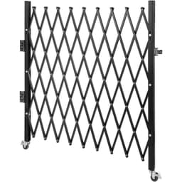 image-VEVOR Single Folding Security Gate, 7' H x 6-1/2' W Folding Door Gate, Steel Accordion Security Gate, Flexible Expanding Security Gate, 360° Rolling Barricade Gate, Scissor Gate/Door with Padlock