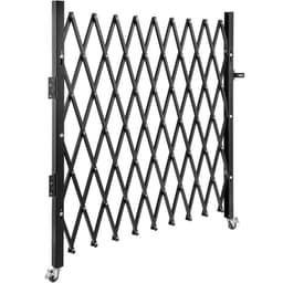 image-VEVOR Single Folding Security Gate, 7' H x 6-1/2' W Folding Door Gate, Steel Accordion Security Gate, Flexible Expanding Security Gate, 360° Rolling Barricade Gate, Scissor Gate/Door with Padlock