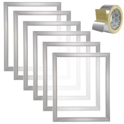 image-VEVOR Screen Printing Kit, 6 Pieces Aluminum Silk Screen Printing Frames, 18x20inch Silk Screen Printing Frame with 160 Count Mesh, High Tension Nylon Mesh and Sealing Tape for T-shirts DIY Printing