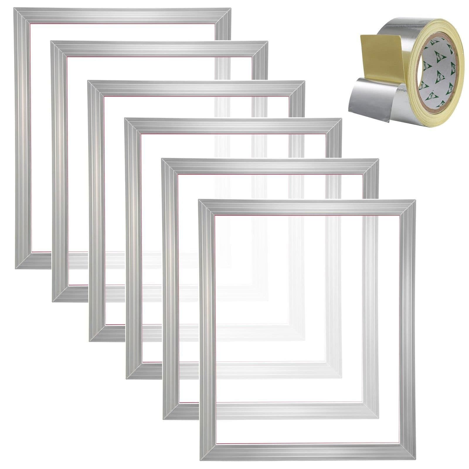 image-VEVOR Screen Printing Kit, 6 Pieces Aluminum Silk Screen Printing Frames, 18x20inch Silk Screen Printing Frame with 160 Count Mesh, High Tension Nylon Mesh and Sealing Tape for T-shirts DIY Printing