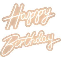 image-VEVOR Happy Birthday Neon Sign, 18" x 8" & 26" x 7.5" LED Neon Lights Signs, Adjustable Brightness with Dimmer Switch and Power Adapter, Reusable for Party, Club, Celebration and Decoration Warm W