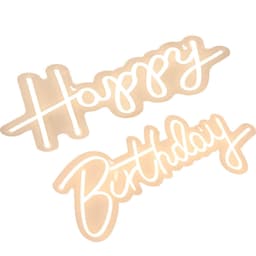 image-VEVOR Happy Birthday Neon Sign, 18" x 8" & 26" x 7.5" LED Neon Lights Signs, Adjustable Brightness with Dimmer Switch and Power Adapter, Reusable for Party, Club, Celebration and Decoration Warm W