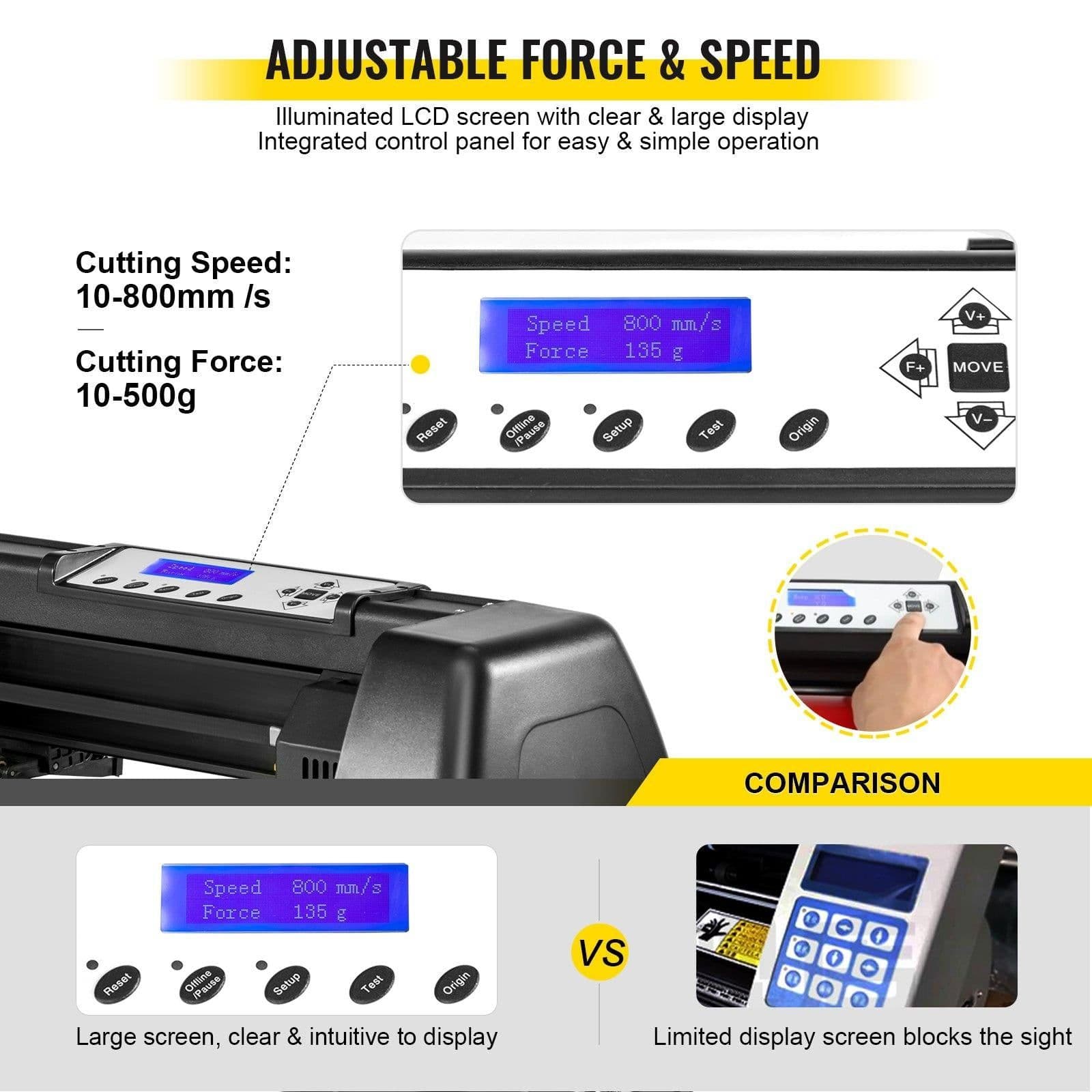image-VEVOR 8-in-1 Heat Press 15"x15" & 53" Vinyl Cutter Plotter Bundle