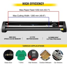 image-VEVOR 8-in-1 Heat Press 15"x15" & 53" Vinyl Cutter Plotter Bundle