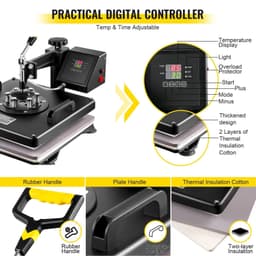 image-VEVOR 8-in-1 Heat Press 15"x15" & 53" Vinyl Cutter Plotter Bundle